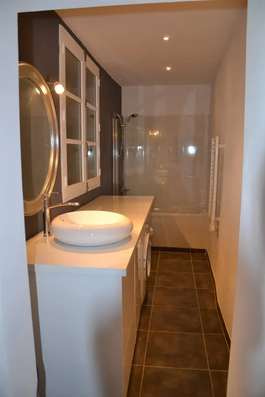 Salle de bain dans suite parentale appartement 85m2, Salle de douche