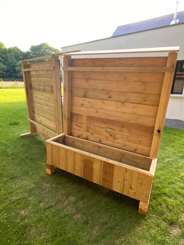 Palissade et jardinière bois, Menuiserie