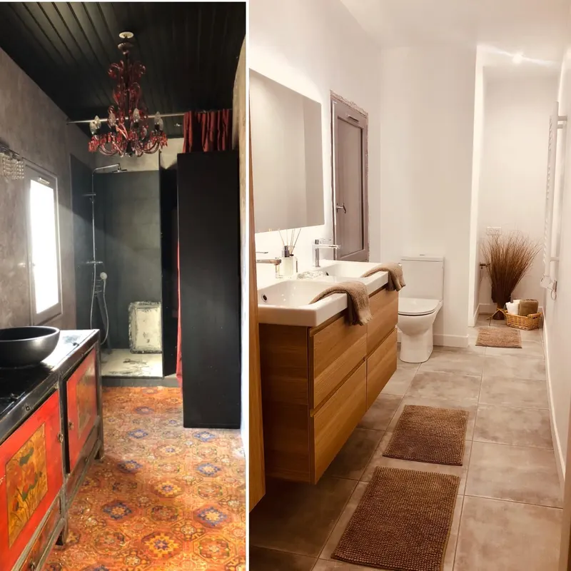 Salle de douche avant et après, Salle de douche