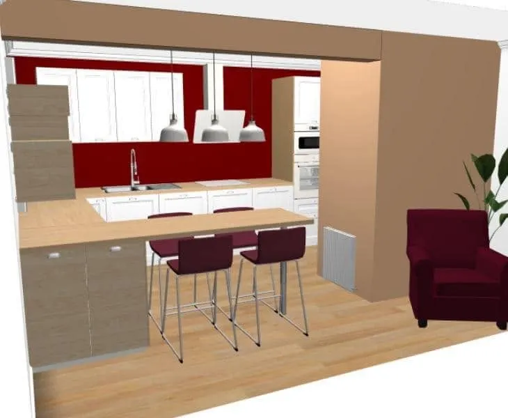Plan et réalisation cuisine - Rénovation, avant les travaux